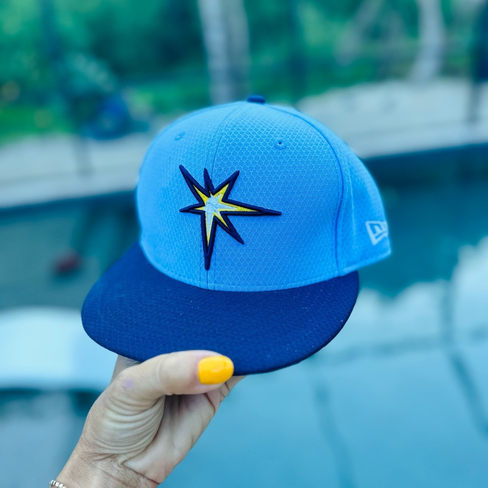 Tampa Bay Rays MLB Light Blue New Era Fitted Hat Mens 7